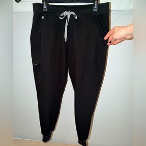 FIGS Zamora Jogger Scrub Pants Black Large Petite